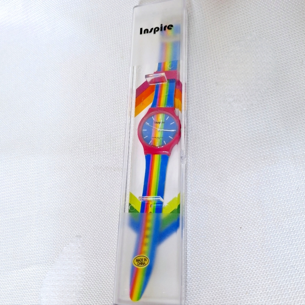 Inspire brand "Time for Pride" Rainbow Japan Movt water resistance watch.